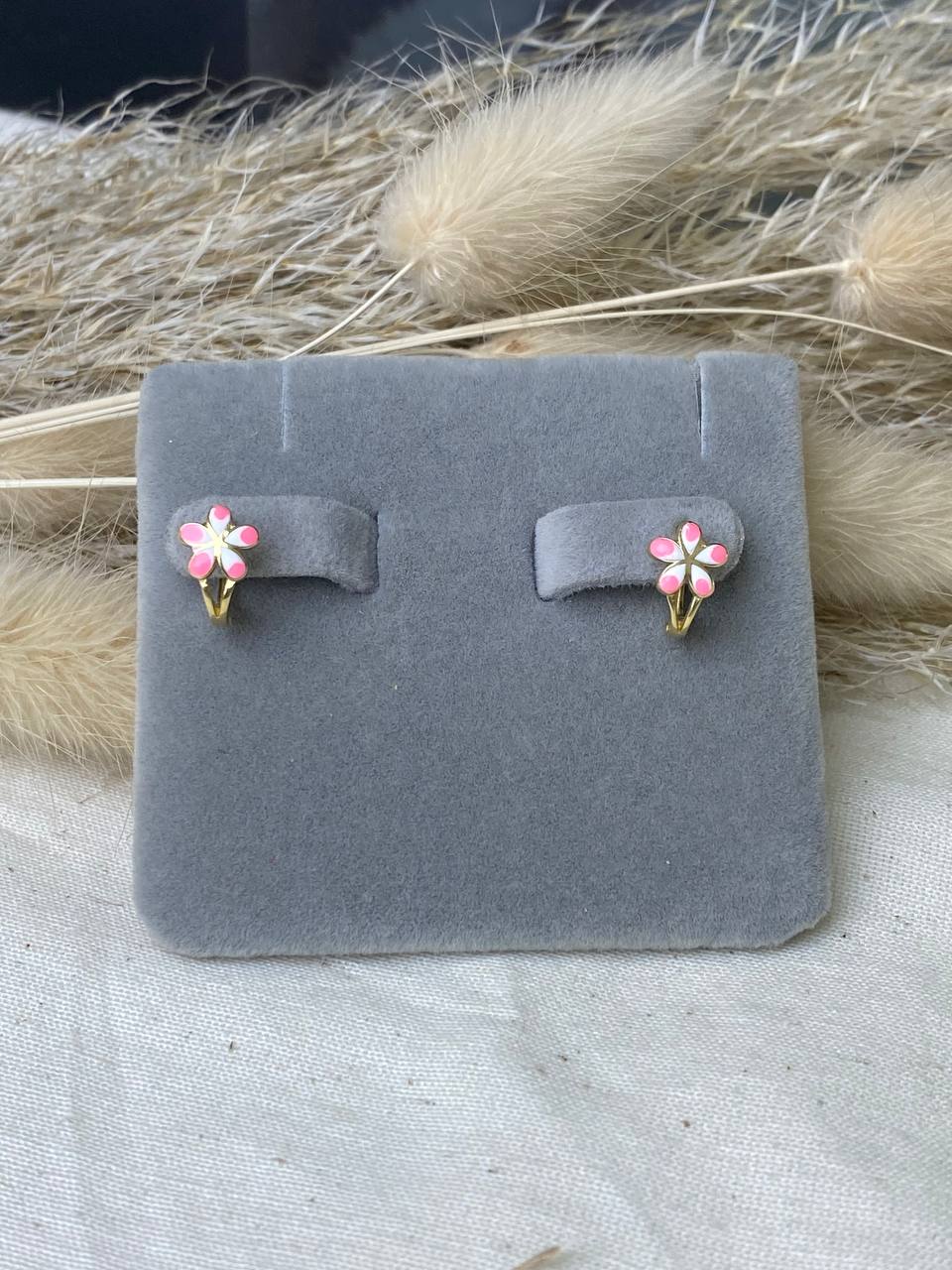 Серьги детские из желтого золота  585 пробы